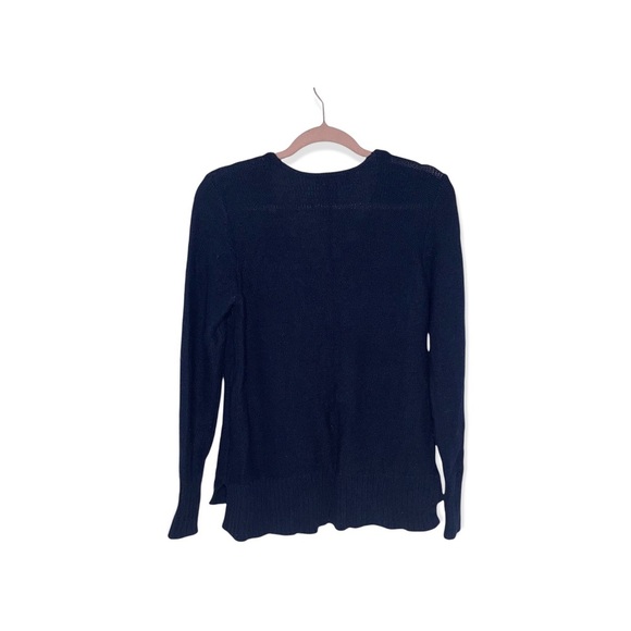 CHAPS Navy Blue V-Neck Cable Knit Sweater M - Picture 3 of 6